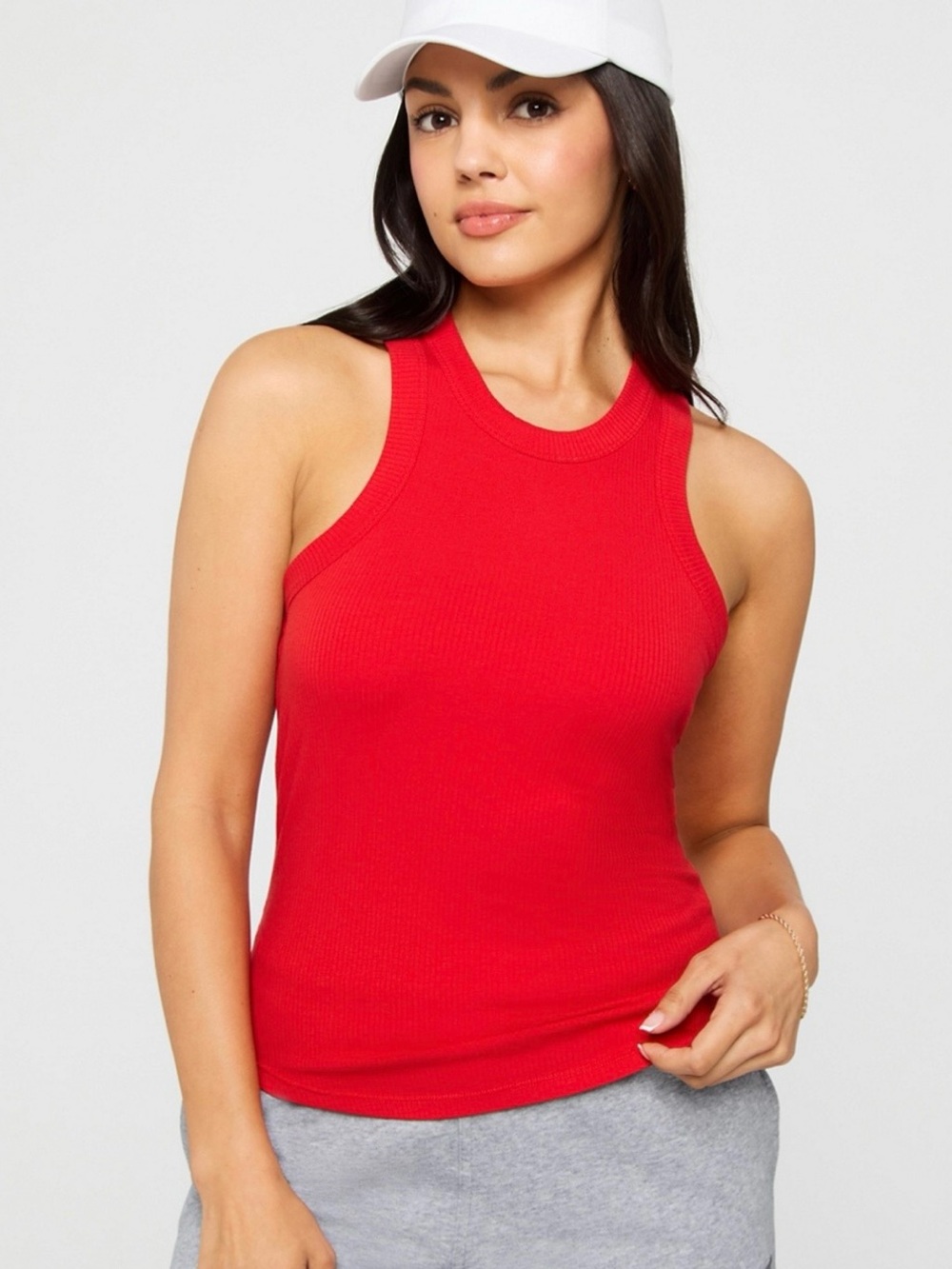 Fabletics High Neck Rib Built-In Bra Tank - S - NWOT